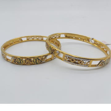 Gold fancy Bangles in light weight by 