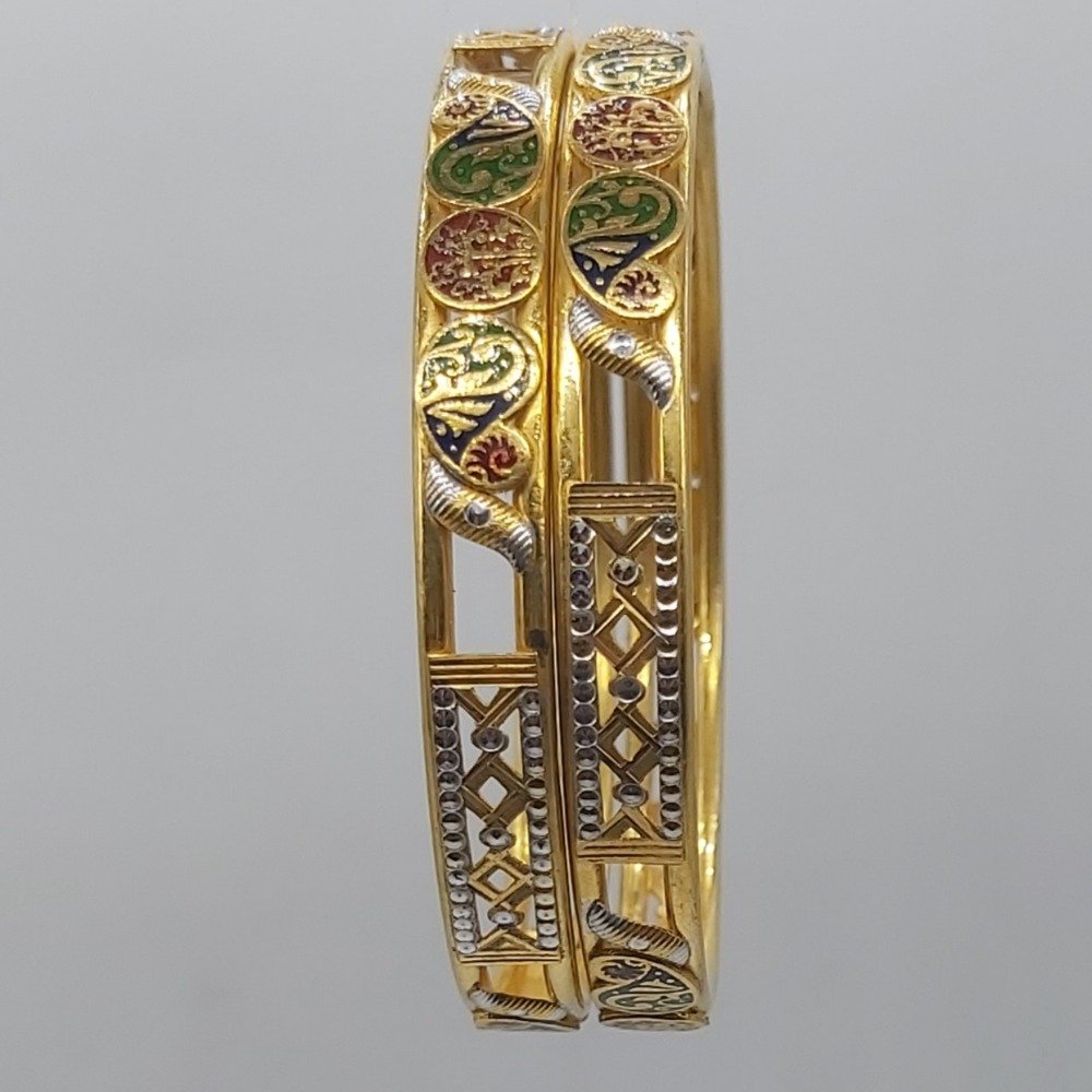 Gold fancy Bangles in light weight